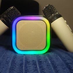 K12 Portable Karaoke Speaker System with 2 Wireless Microphones – Bluetooth RGB