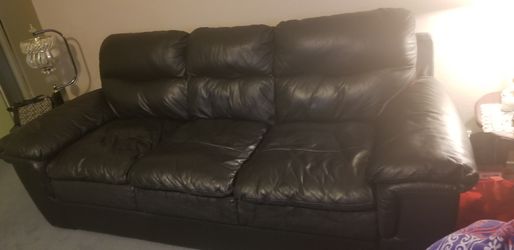 Cozy Black Pleather couch