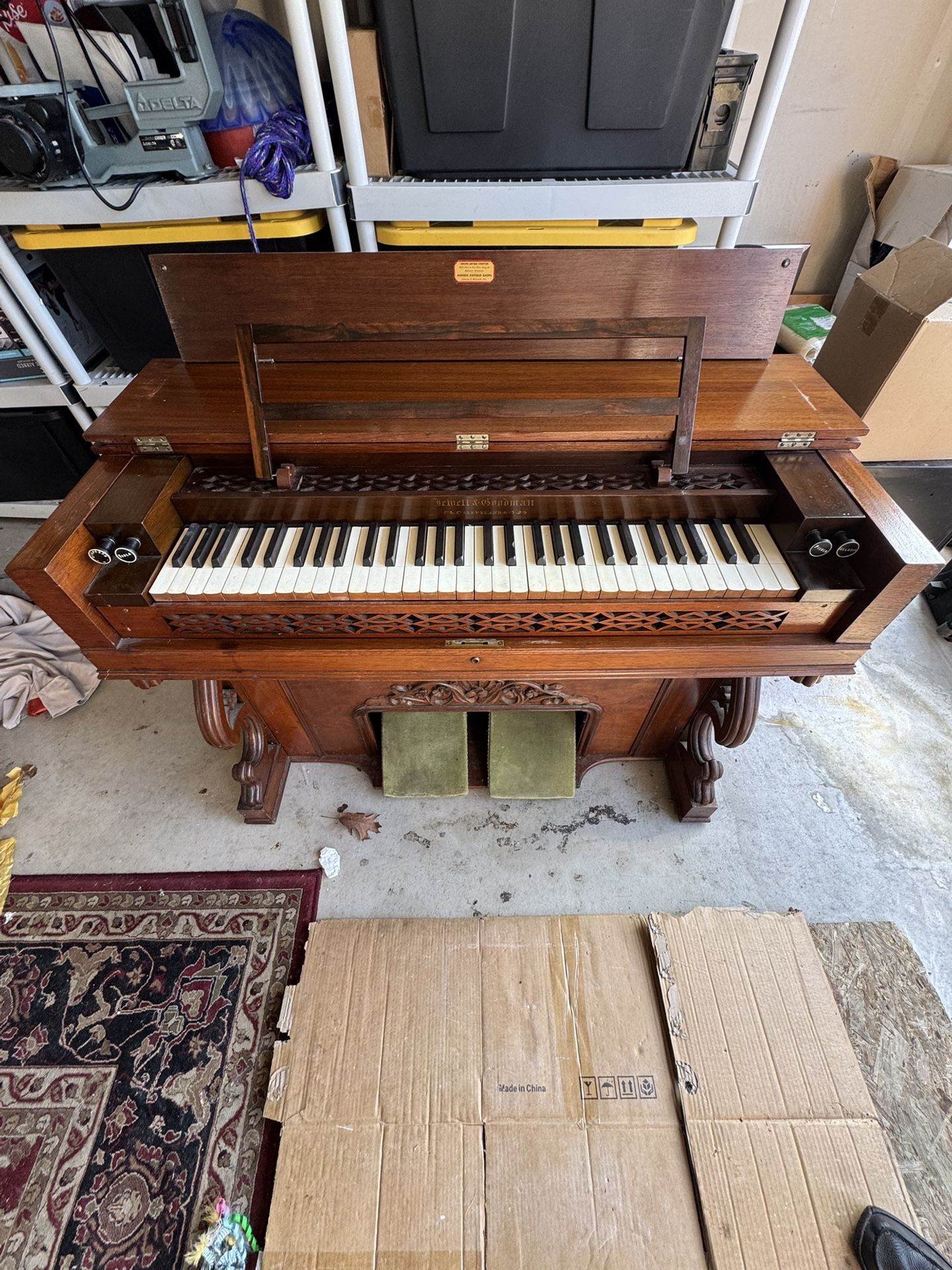 1800s Antique Jewett and Goodman Piano