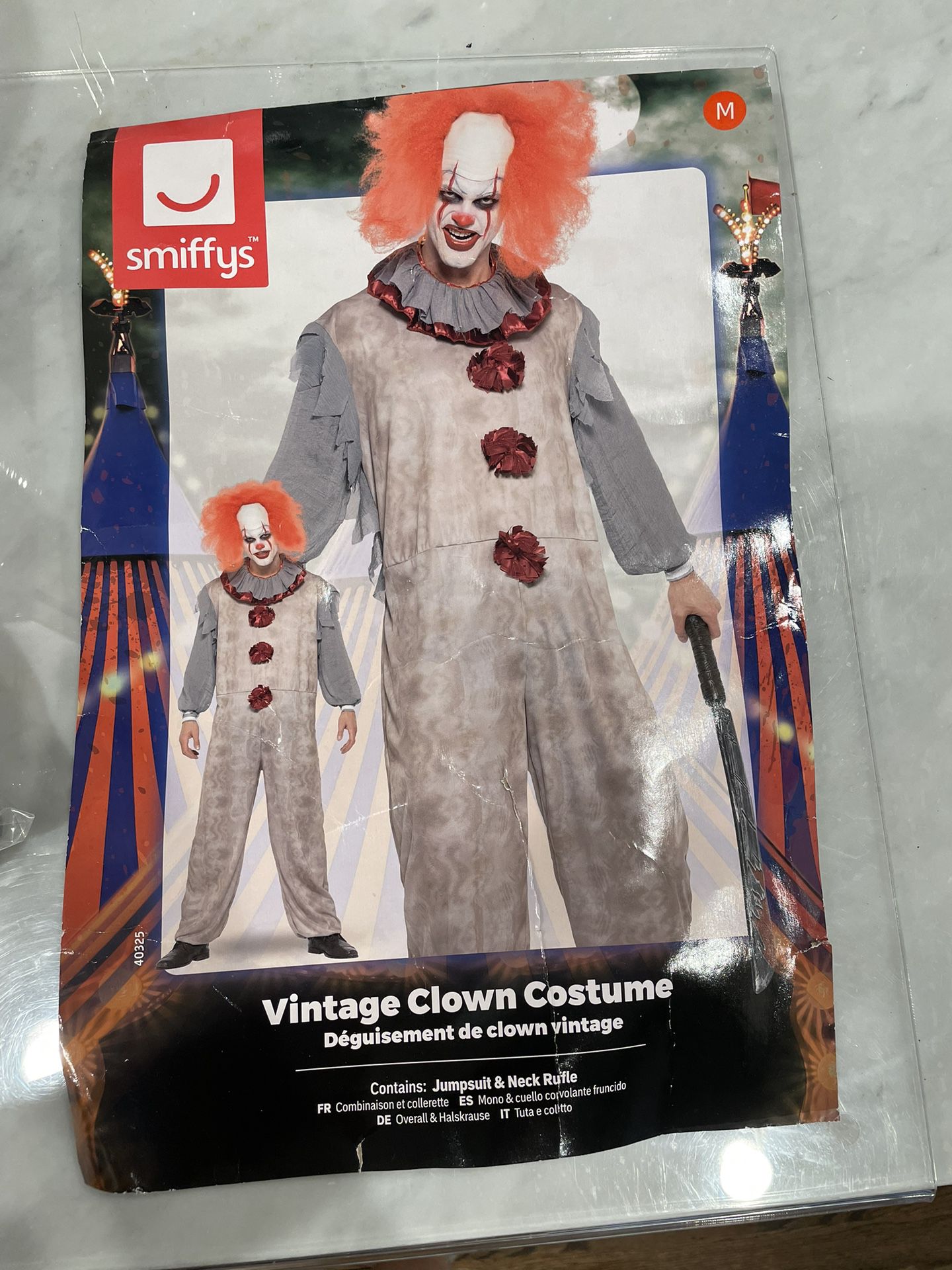 Clown Costume Halloween Party Horror Scary New Unworn 