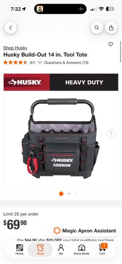 Husky Build-Out 14 in. Tool Tote