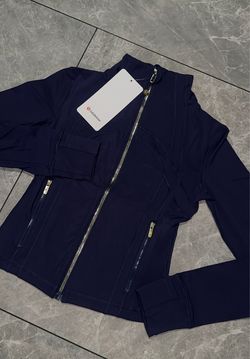 Navy Define Jackets Gold Zipper | Cropped/Full Length