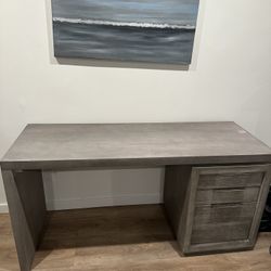 Living Spaces CASSIAN Desk With Filing Cabinet Base