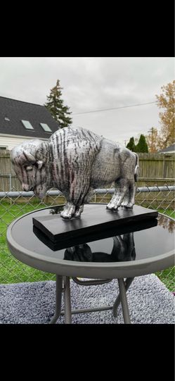 The silver buffalo statue