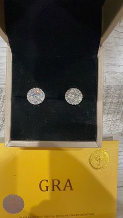 Moissanite Round Pave Earrings, 6mm