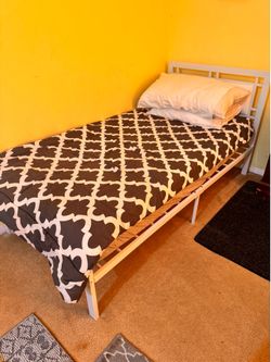 Twin size bed frame and mattress for $60