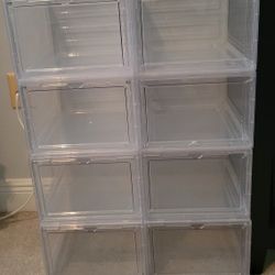 8 Stackable Shoe Organizer Bins