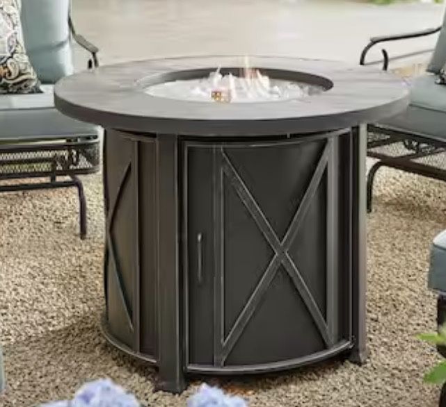 Park Canyon 35 in. W 50000 Btu Black Steel Propane Outdoor Fire Pit