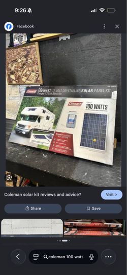 Coleman 100W 12V Crystalline Solar Panel Kit