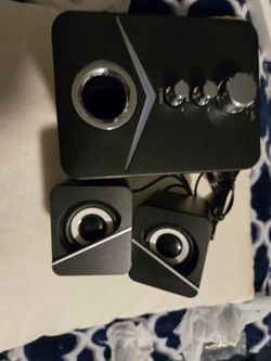 3-Piece USB-Powered Computer Speaker System with Subwoofer and LED Lighting