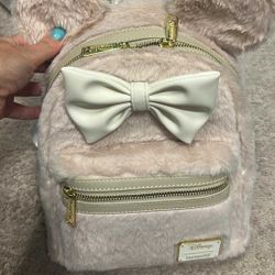 Pink Faux Fur Minnie Loungefly