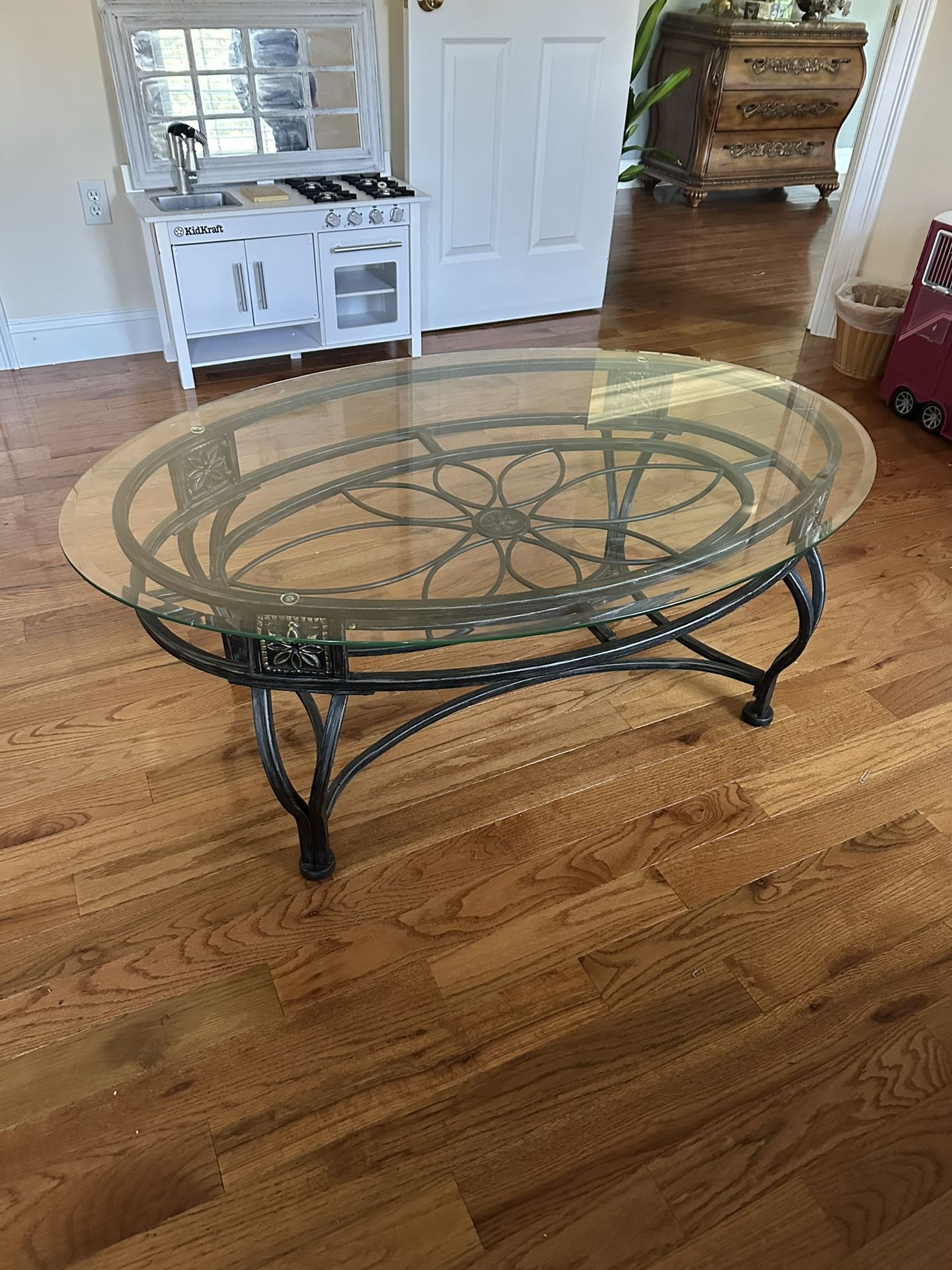 Glass & Iron Coffee Table Set – Sturdy, Stylish, Matching Tables