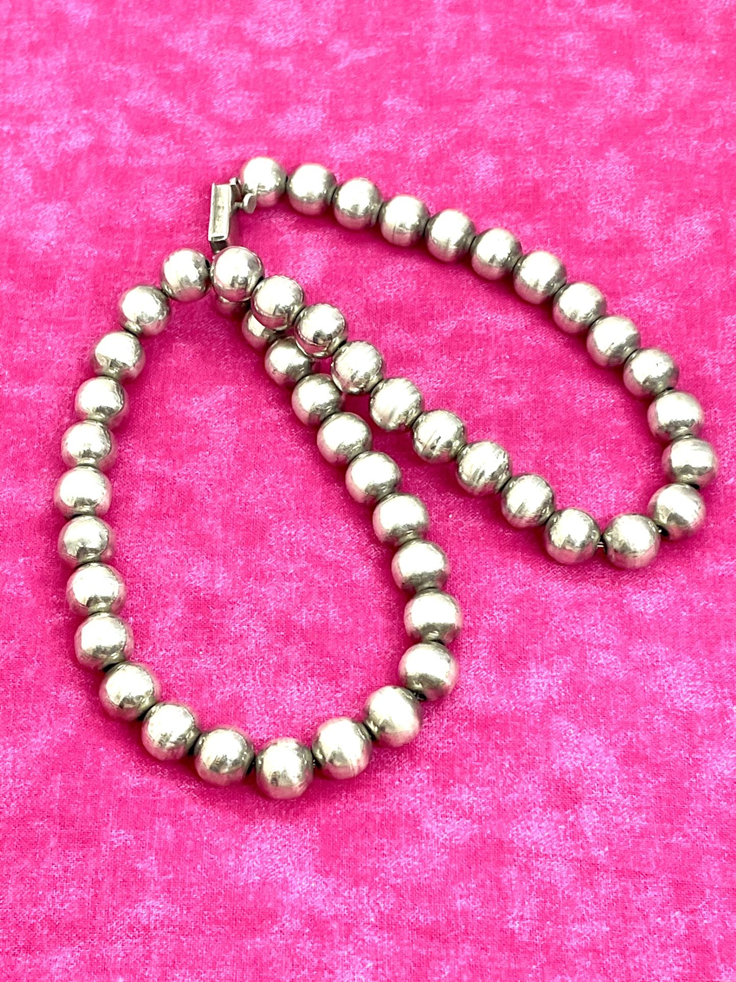 Sterling Taxco Ball Bead Necklace. TL-91