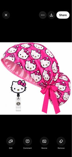 Hello Kitty Scrub Cap with Badge Reel