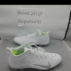 Nike Alpha Huarache 8 Varsity Lacrosse Cleats White Mens Size 13 CZ6558-100 LAX 