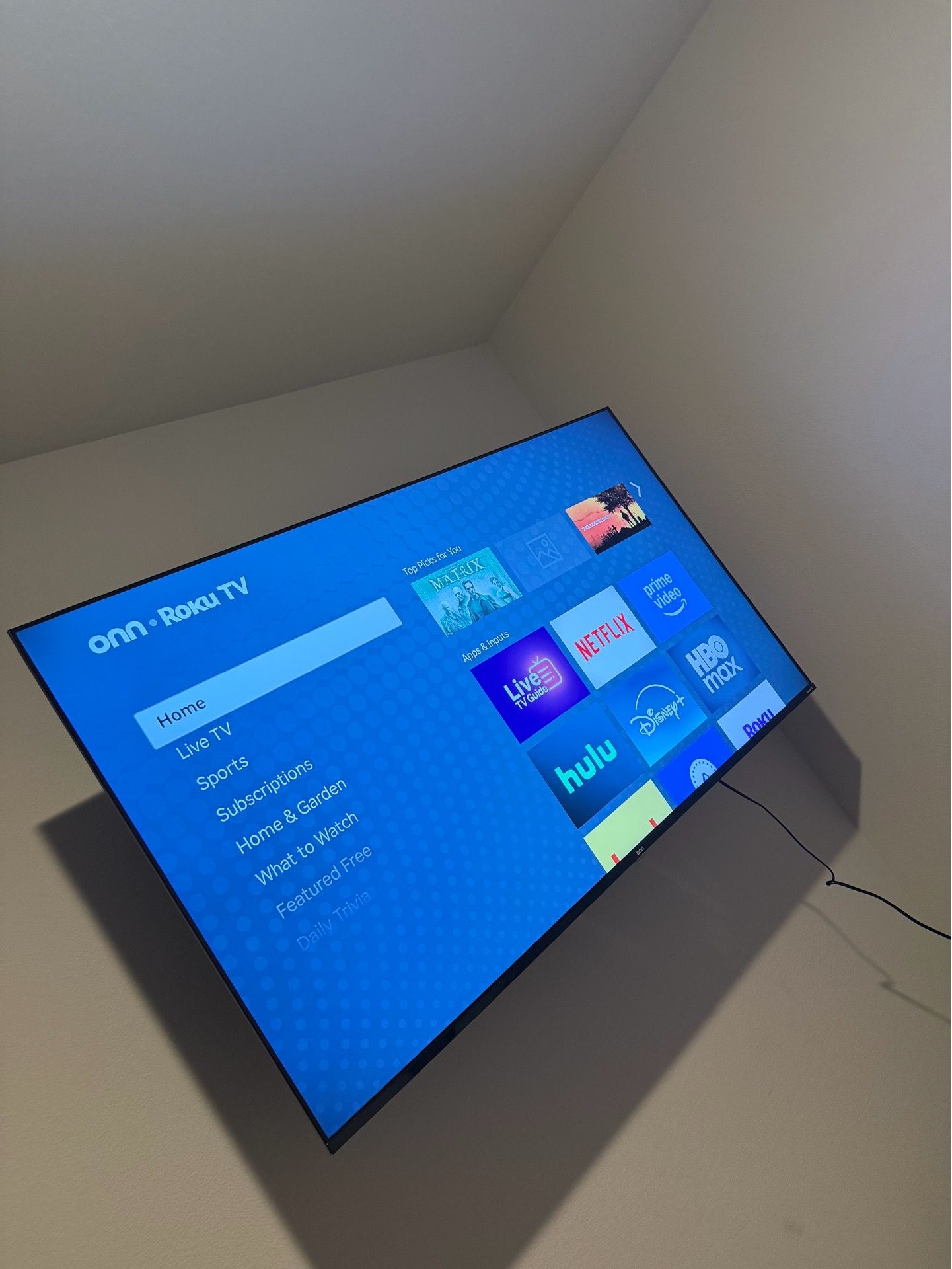 65” Roku TV with wall mount