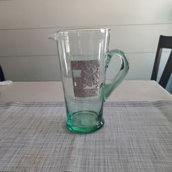 Spain Green  Original Recycled Glass Pitcher