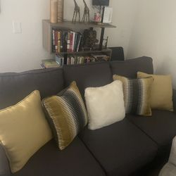 6’ Grey Couch With 4pillows