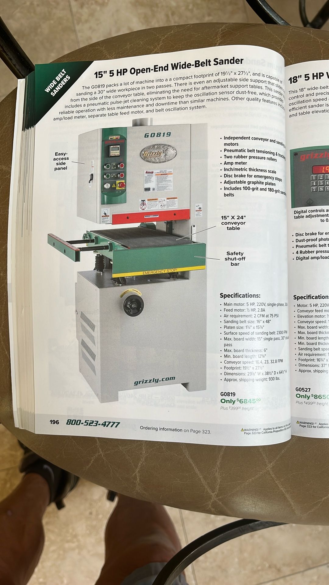 15” Wide Belt Sander