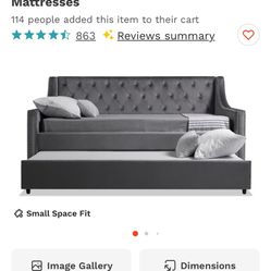 Full Day Bed With Twin Trundle. Hardly Used - Moving Sale Must Go