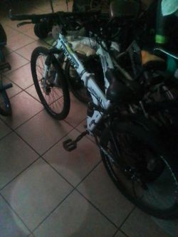 One is a mountain bike that folds up and is dual disc brakes the other one is a 20inch mongoose