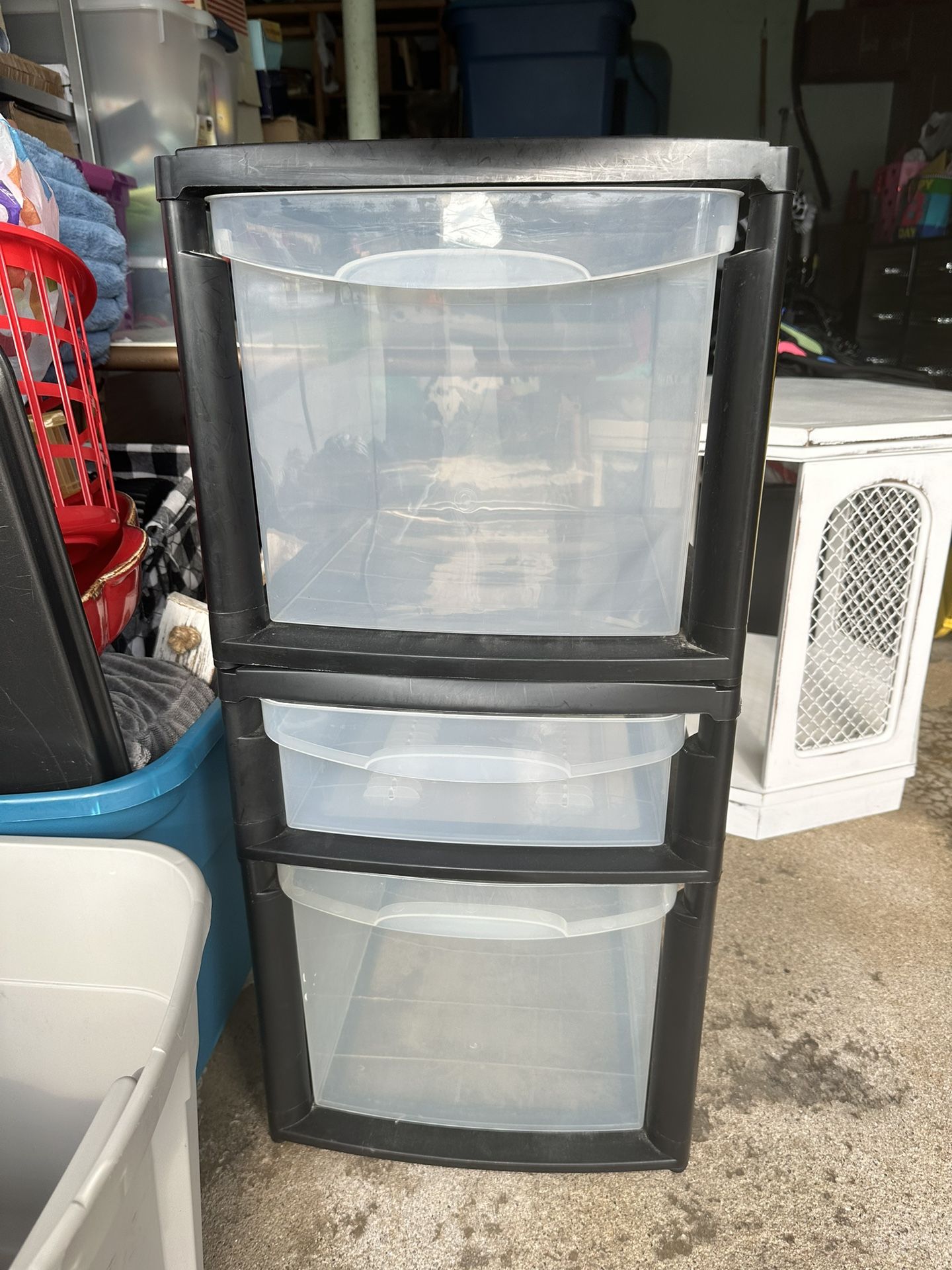 Three Drawers Plastic Bins Storage