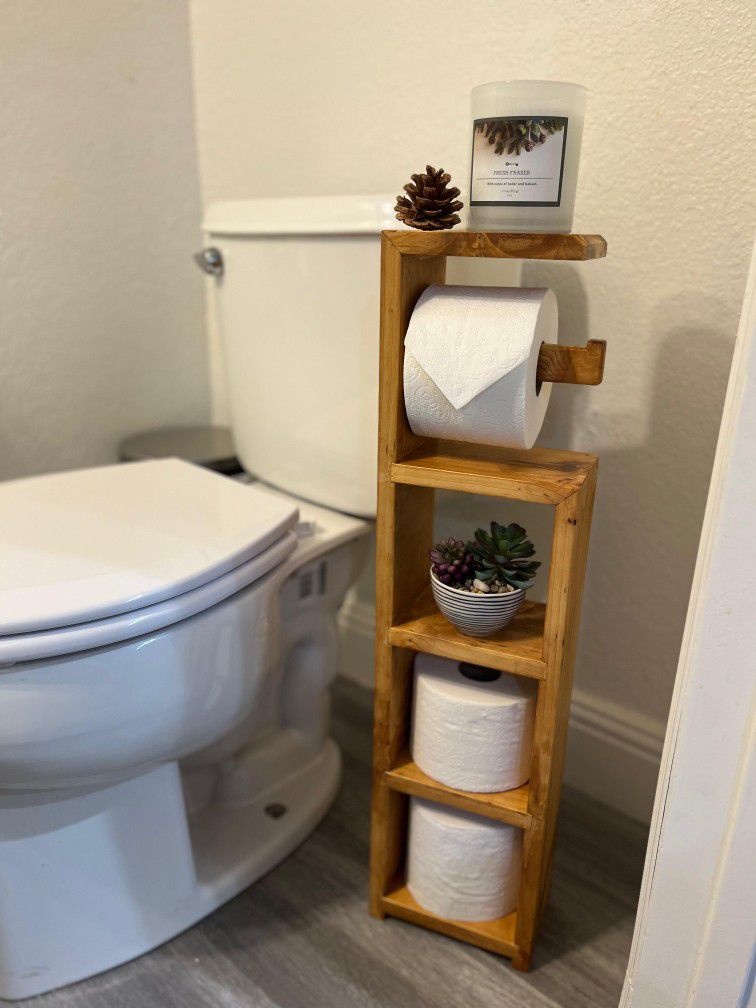 Handmade Wooden Toilet Paper Dispenser And Holder