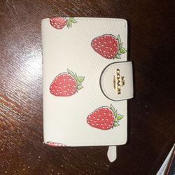 Coach Strawberry Print Wallet 