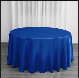 Tablecloth Round 120” Royal Blue Satin Look Tablecloth Set Of 10 For Parties And Events 