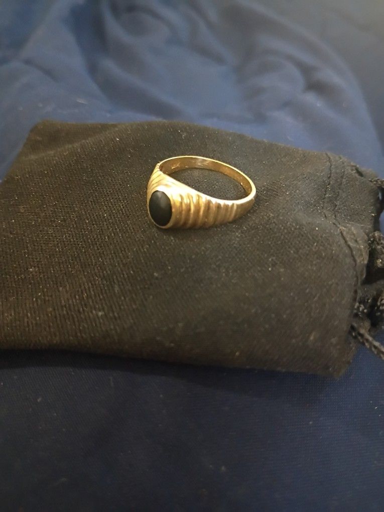 14k Gold Onyx Ring Size 10