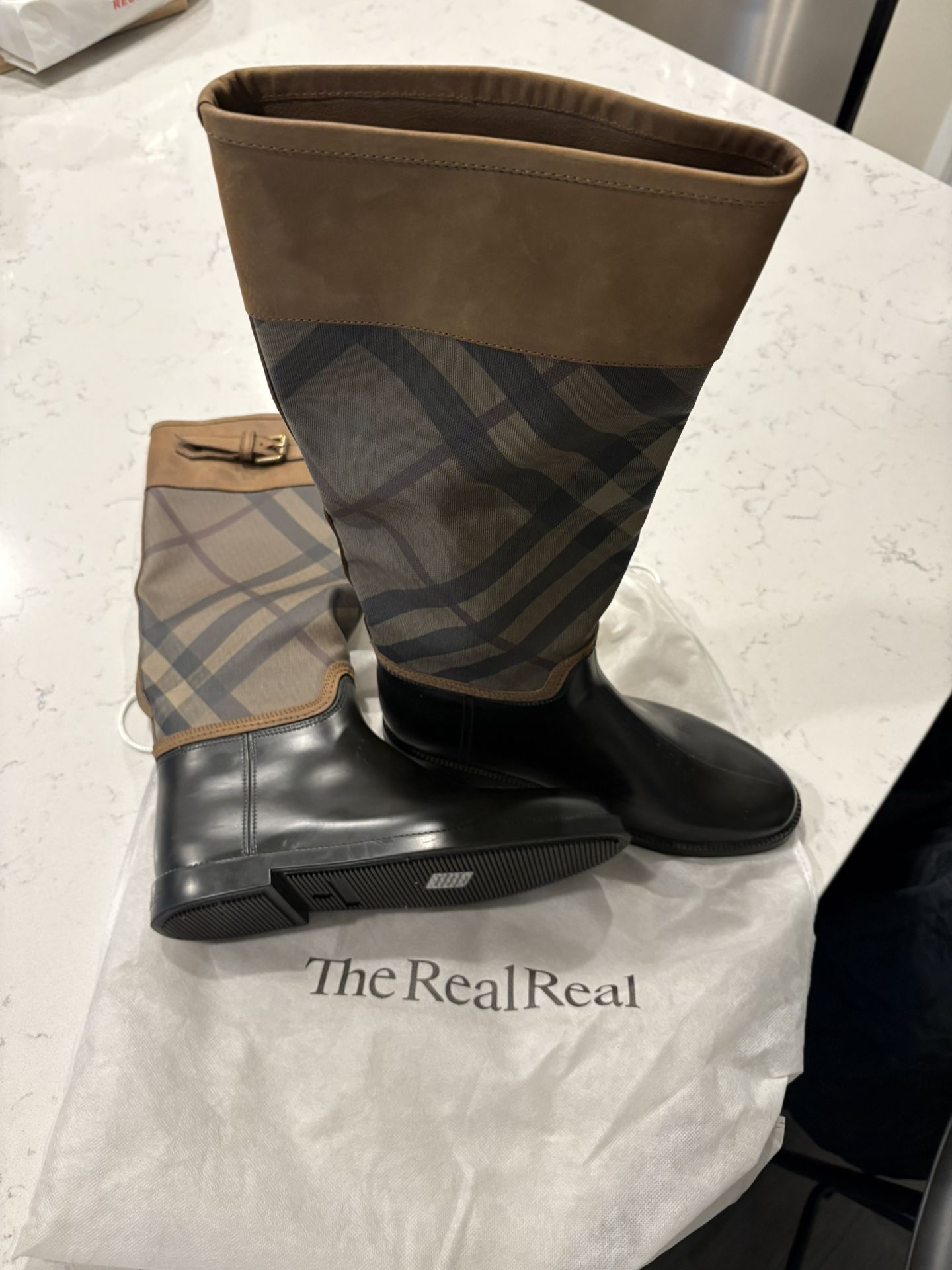 New!! Burberry Leather and Rubber Boots.