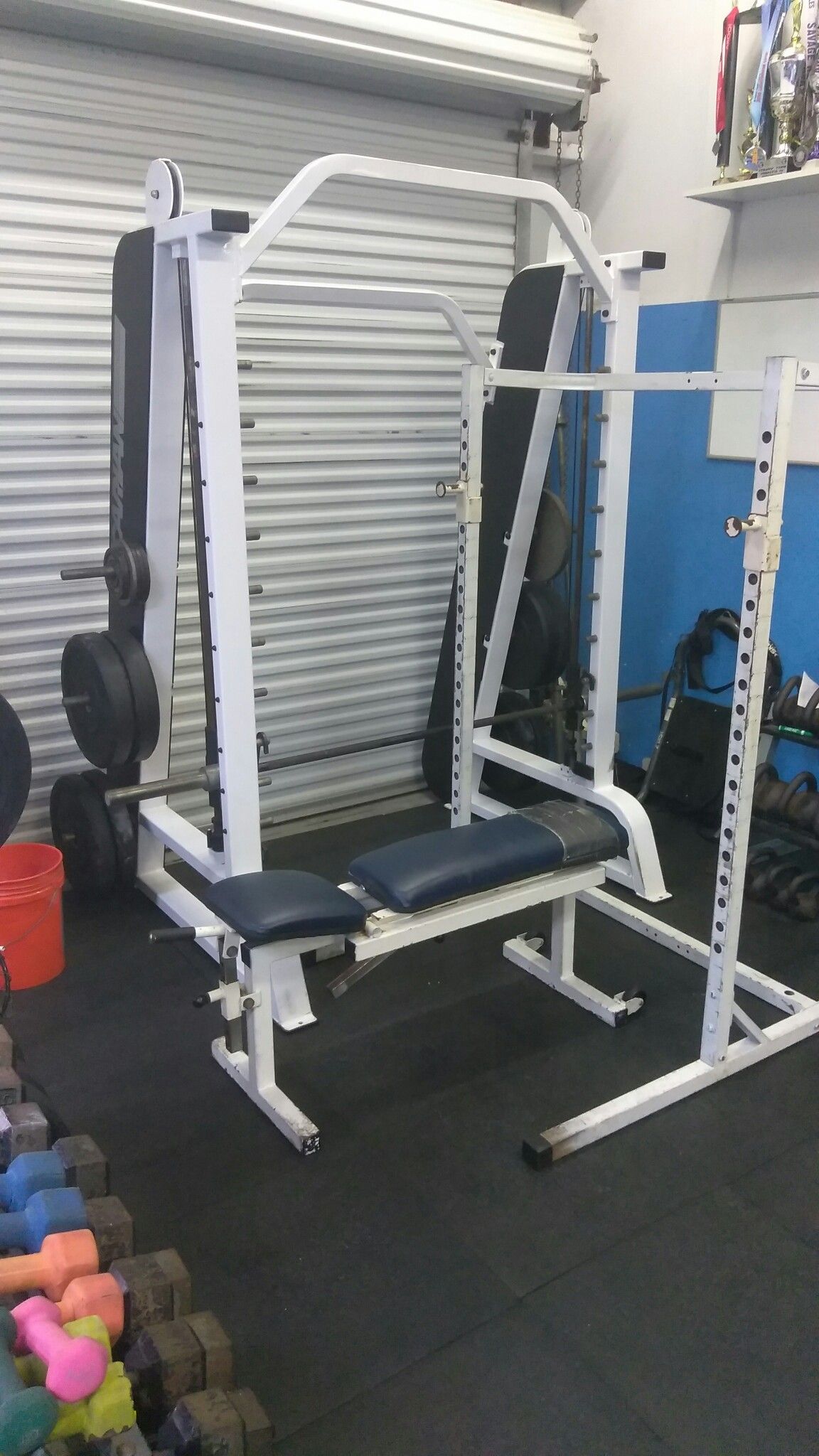Icarian Smith Machine Squat Rack Adjustable Bench Fitness Gym Bundle