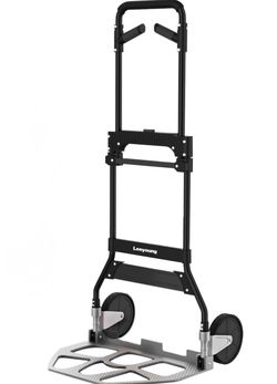 Leeyoung Folding Hand Truck Dolly 375lbs Aluminum Frame Large Platform