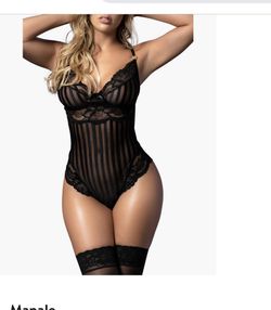 Mapale Sexy Lingerie Black Bodysuit XL
