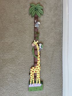 Giraffe Wooden Growth Chart Kids Height Chart