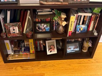 Dark Brown Wood Cube Bookshelf