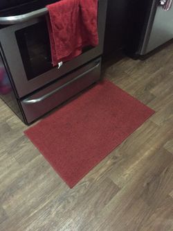 Red kitchen rug