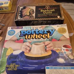 My very own pottery Wheel And Boy scout indian beadcraft kit