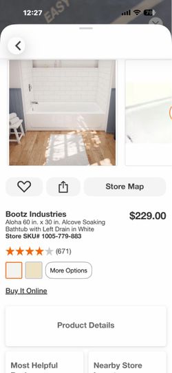 Bootz Industries Aloha 60 in. x 30 in. Alcove Soaking Bathtub with Left Drain in White