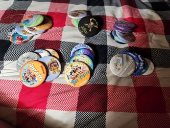 Disney land button pins from 2016