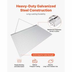 Drag Harrow, 6.6 x 4 ft, High-Efficiency Chain Harrow Rake, ATVs UTVs Tractors Attachments, Durable Galvanized Steel Mesh Drag Mat with Towing Chain, 