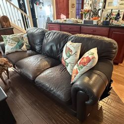 Leather Couch Dark Brown