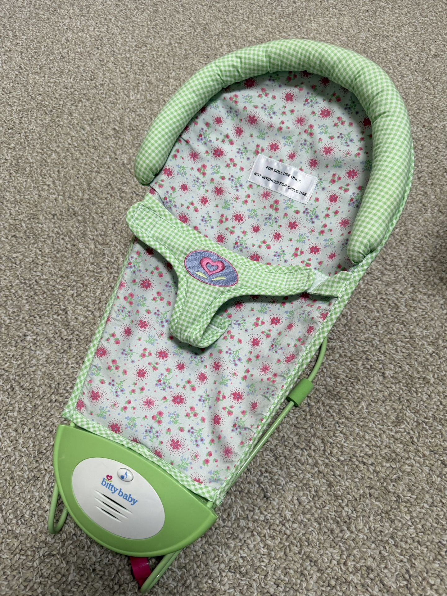 American Girl Bitty Baby Doll Musical Vibrating Bouncer Toy Bouncy Seat