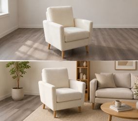 White Boucle Armchair