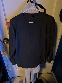 5$ 94% cotton women’s Grey Long Sleeve Shirt (M)