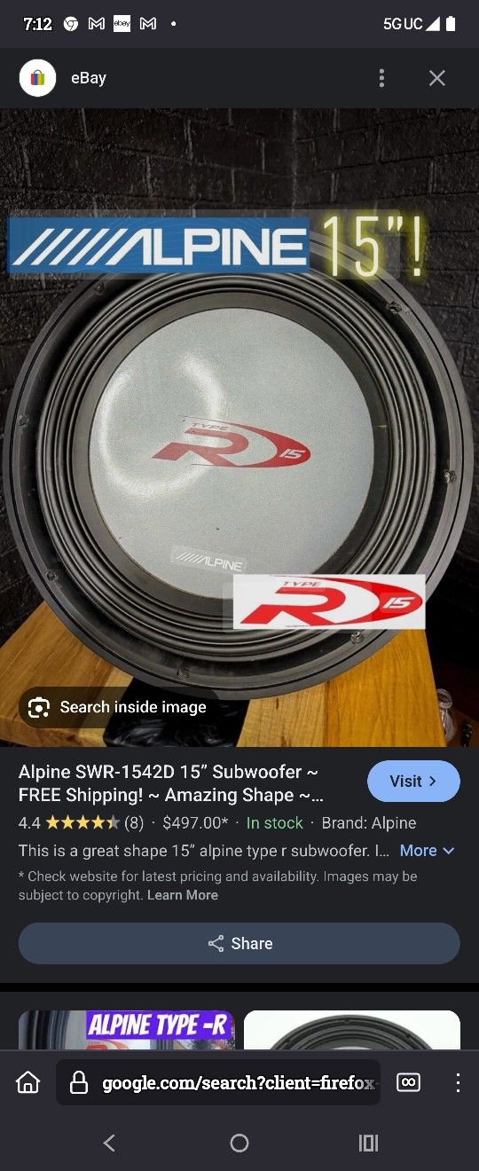 15 In Alpine Sub 2000watt