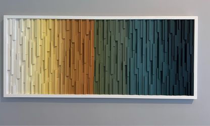 3D Wood Wall Art Panel Gradient Colors