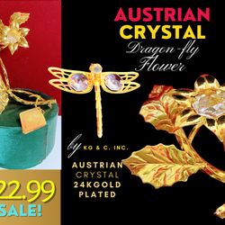 Ornament Austrian Crystal 24K Plated Gold By KG&C. INC.