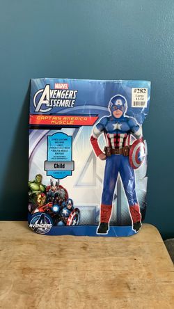 HALLOWEEN MARVEL AVENGERS CAPTAIN AMERICA KIDS SIZE LARGE 12-14 COSTUME