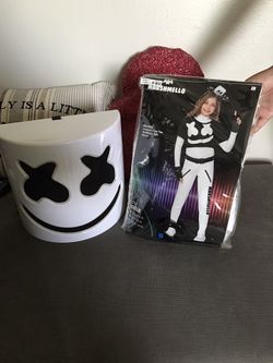 Marshmello Costume With Deluxe Light Up Mask